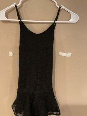 Black Notice Me Lace Ruffle Mini Dress